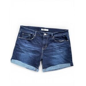 Signature by Levi Strauss Gold Label Womens Mid-Rise Denim Shorts Dark Wash 12